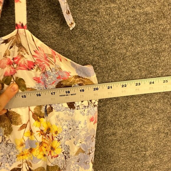 Lane Bryant Dress Women 14 White Floral Shift Midi Zipper Lined Sleeveless - Picture 4 of 6